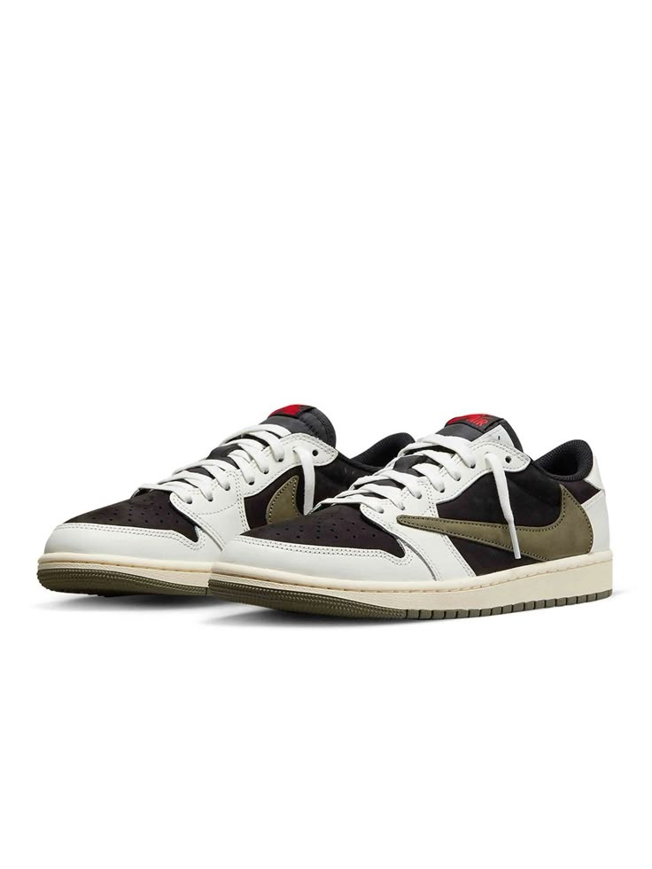Travis Scott x Air Jordan 1 Low OG Black Olive - top-down view
