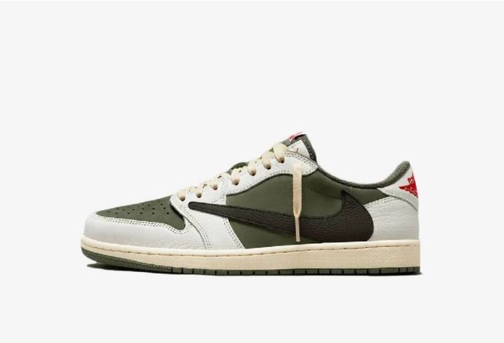Travis Scott x Air Jordan 1 Low OG Black Olive - detail angle view