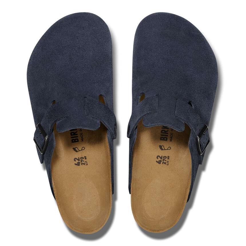 Birkenstock Boston Soft Foot Bed - Blue Suede