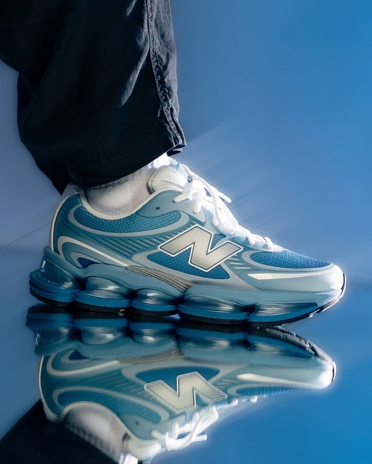 New Balance Abzorb 2000 Baby Blue sneakers - front angle view
