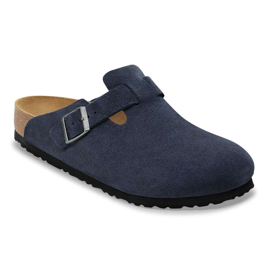 Birkenstock Boston Soft Foot Bed - Blue Suede