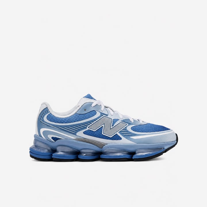 New Balance Abzorb 2000 White Grey Blue sneakers - side profile